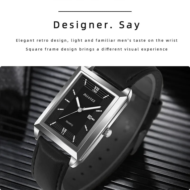 2023 Top Brand Luxury Watches for Men Fashion Quartz Wristwatch Square Gold Man Business Clock Mens Watches Relogio Masculino