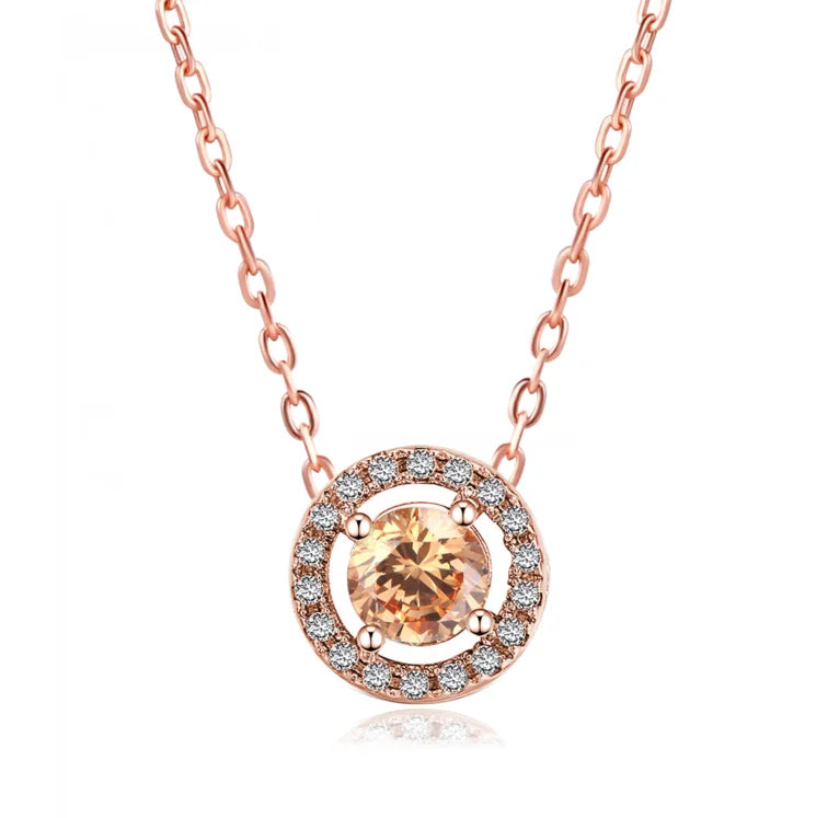 Wedding Round Pendant Necklaces For Women Engagement Female Jewelry Women's Choker Chain On The Neck Shiny Jewellry N095-M
