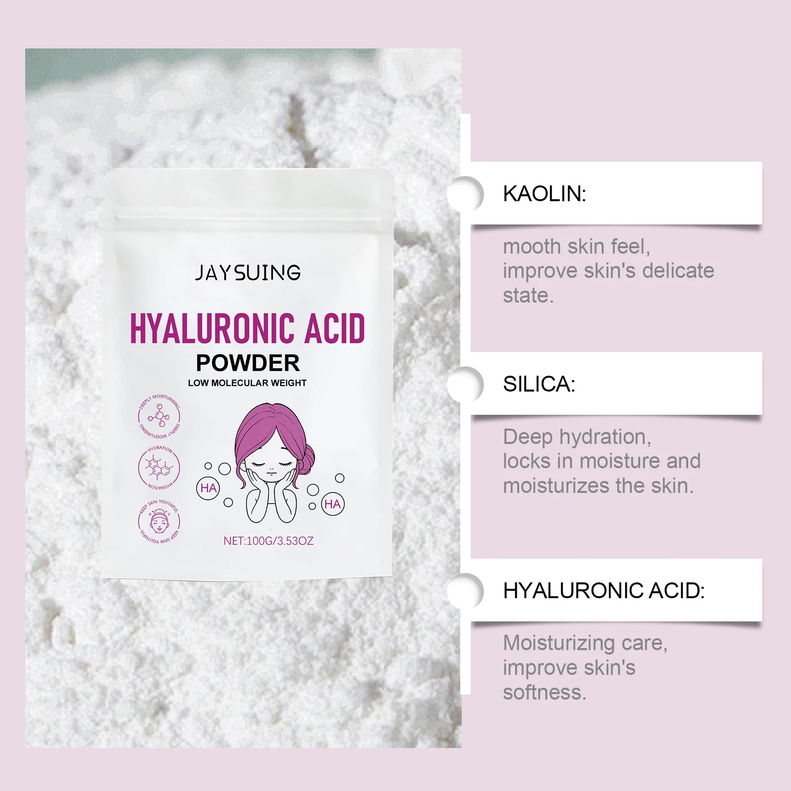 Hyaluronic Acid Face Mask Hydrating Glow Controlling Oil Smooth Skin Repair Pore Tightening Lifting Deep Cleansing Clay Mud Mask