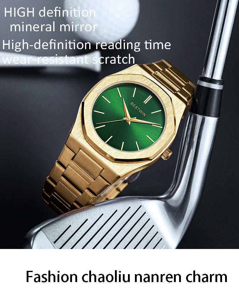 Luxury unique watches for men alloy steel with quartz watches simple line dial business party men watches fashion men's watches