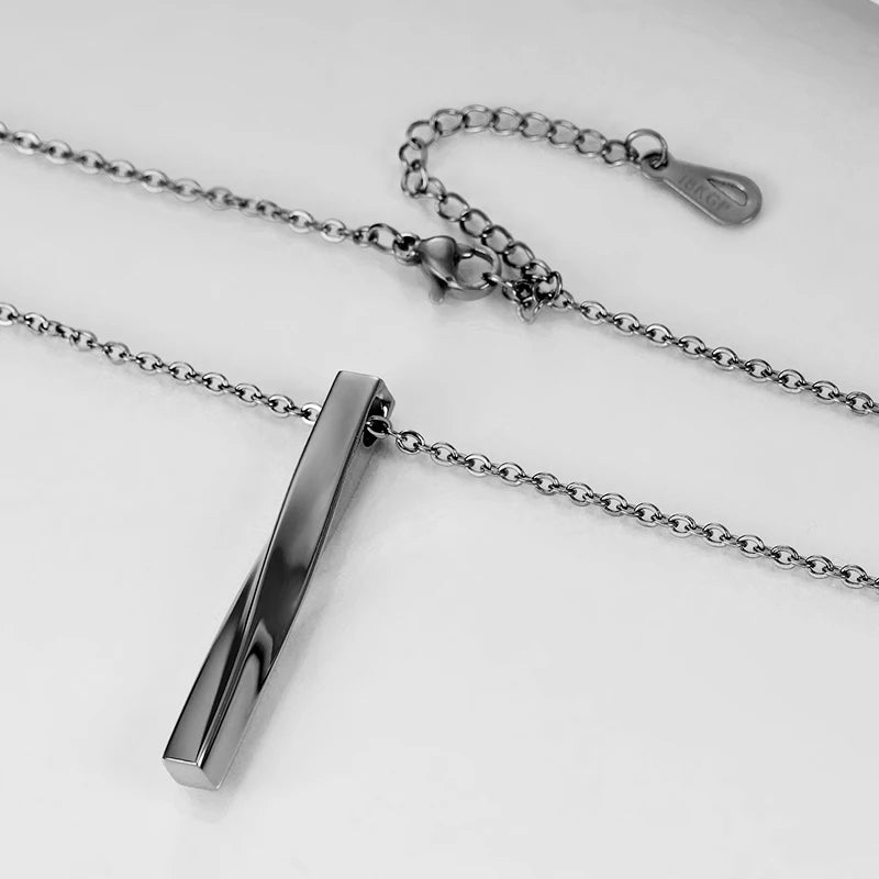 Mens Jewellery New Vintage Rectangle Pendant Necklace Men Width 3mm Stainless Steel Handmade Chain Necklace for Men Jewelry Gift