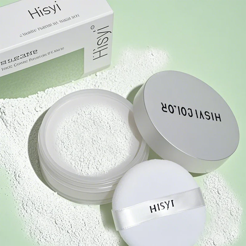 Waterproof and sweat-proof loose powder, brightens complexion with highlighting and whitening effects, matte finish.