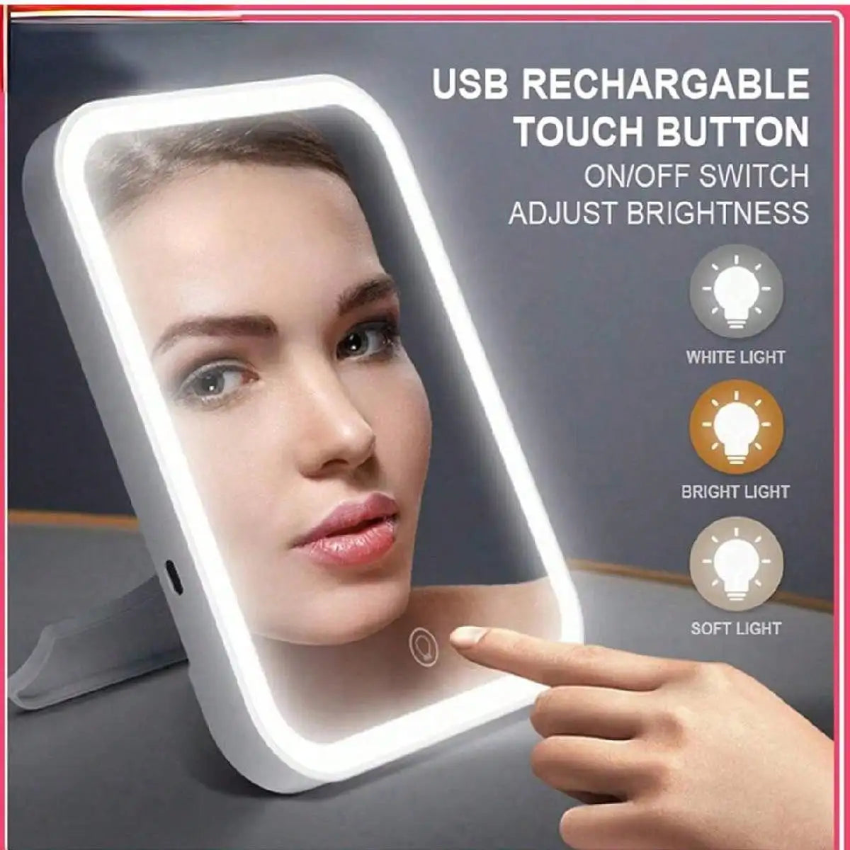 Light Up Your Beauty Routine: LED Makeup Mirror With Adjustable Dimming, Rotating & Storage - USB Vanity Mirror