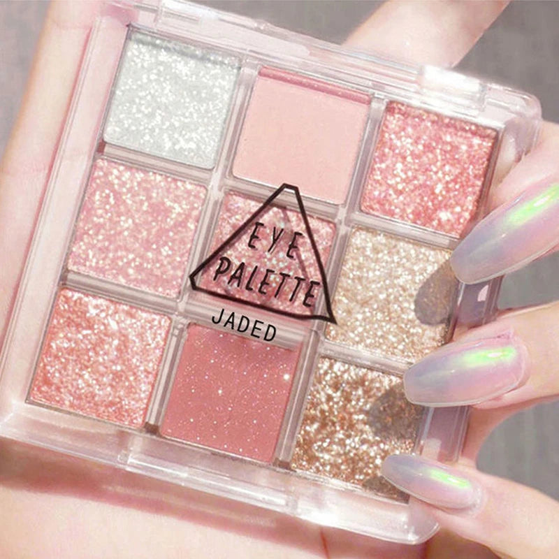 High Quality Matte Eyeshadow Palette Pearlescent Sequins Blush Eyeshadow Highlighter  For Women