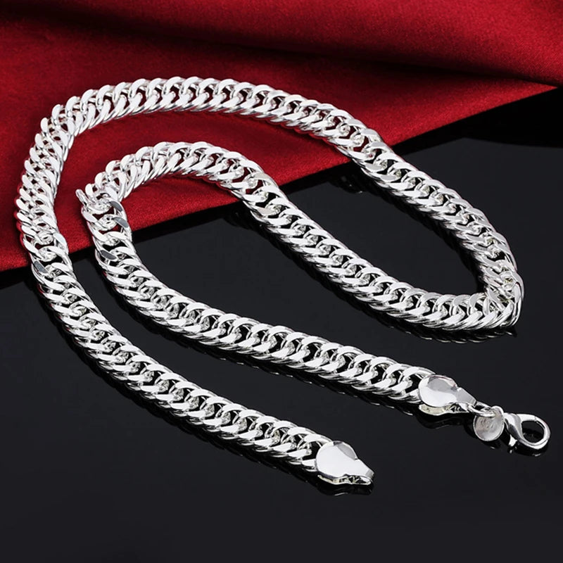 Aravant 925 Silver 10MM Necklaces Chain For Men Women Fashion Jewelry
