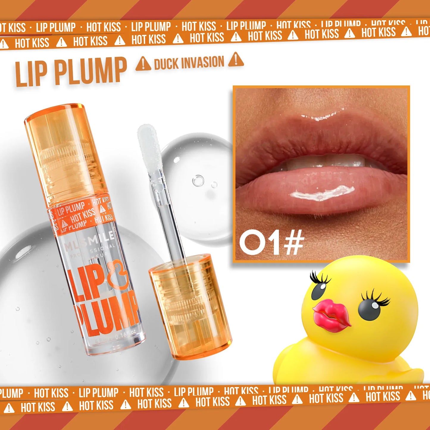 Mirror Like Lip Gloss Plumping Oil Transparent Hydrating Glaze Cute Duck Design Pouty Lips Liquid Stick Shiny Finish