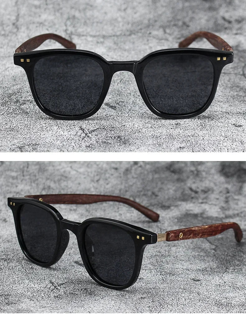 Luxury Wood Grain Leg Rice Nail Sunglasses for Women Car-driving Eyeglasses for Men Sun Shading Eyewear UV Protection Sunglasses