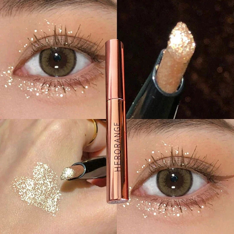 Glittering Eyeshadow Pen Face Makeup Highlighter Stick Long lasting Shiny Diamond Pink Silkworm Champagne Gold Eyeliner Gel Pen