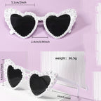 New In Luxury Fine Shimmering Love Pearl Sun Glasses Women Heart Glasses Casual Bling Sunglasses Lentes De Sol Mujer