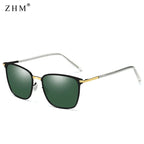 New Arrival Stylish Polarized Sunglasses Men Square Metal Frame Grey Glasses fashion Men Driver driving sunglasses UV400