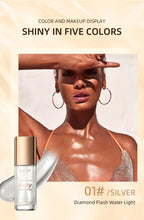 QIBEST 5 Colors Body Face Liquid Highlighter Glitter Makeup Glow Face Contour Shimmer Illuminator Ginger Highlight Cosmetics