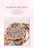 Luxury Brands Fashion 2025 New Women's Watches 3D Diamond Stainless Steel Skeleton Mechanical Clock Elegant Ladies Wedding Gift