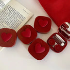Women Color Contact Lens Case Red Heart Contact Lenses Box for Eyes Care Kit Glasses Case Holder Container