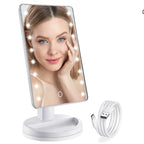 16LED Touch Screen Makeup Mirror, Rotatable Vanity Mirror, 3-Speed Brightness, Portable Cosmetic Mirror for Dorm Bedroom